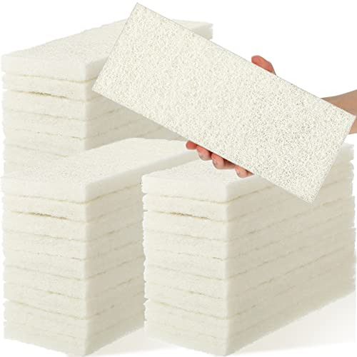 40 Pieces Non Scratch Scrubbing Pad Reusable Kitchen White Dish Scrubber Scouring Sponge Pads Multi Purpose For Kitchen Household Cleaning Supplies, 10 X 4 Inch #TOP29