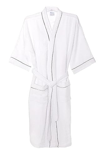 Roupão de Banho Briza Atoalhado Adulto c/Viés 100% Algodão Manga Curta Branco Tam G (4022)