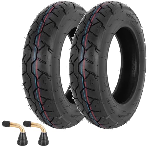 WEIYINGSI 3.50-10 Scooter Tire 3.50-10 Tubeless Tire for Scooters and Mopeds with 10 Inches Rims; 8PR 56 J; Angled Valve Stem - 2 Pack