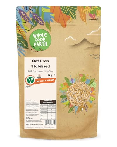 Wholefood Earth Oat Bran Stabilised 2 kg | GMO Free | High Fibre