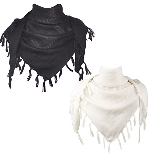 Image of Explore Land Cotton Shemagh Keffiyeh Tactical Desert Scarf Neck Head Wrap with Tassel for Men Women