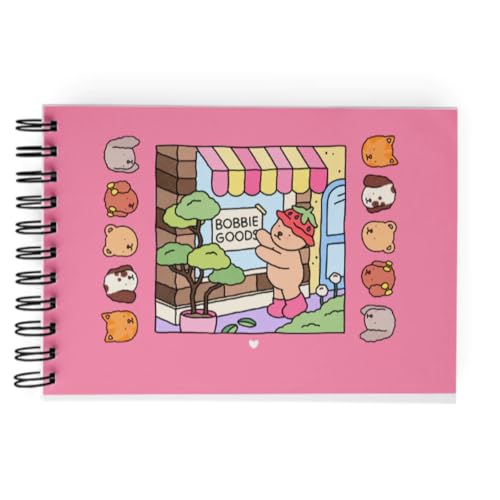 Bobbie Goods Livro de Colorir Infantil, Capa Dura, 50 Páginas A5, Rosa