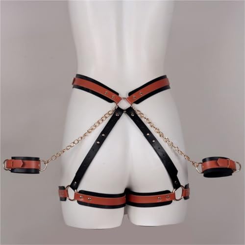 Image of Women Punk Belts PU Leather Body Chain Waist Belt BDSM Lingerie Bondage Harness Lingerie Goth Garter Belts