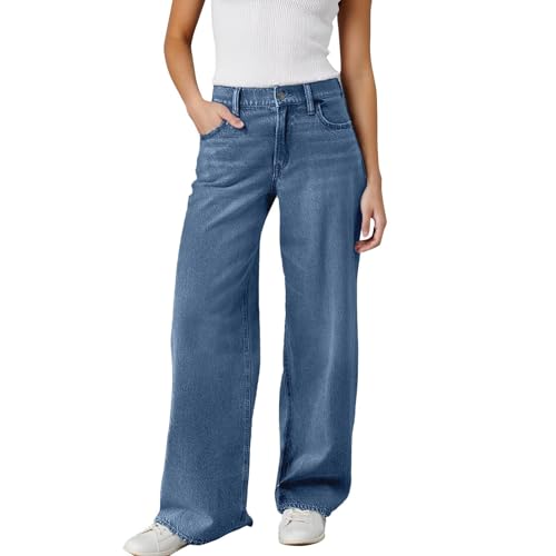 Jean ample pour femme à taille haute et jambe droite