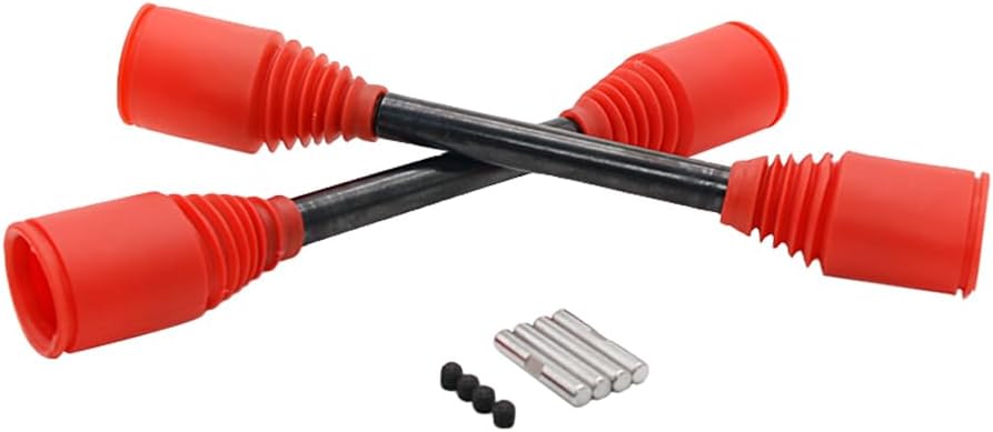 FLMLF 9mm Drive Shaft Dog Bone with Dustproof Cap Set for 1/5 Rc Car Gas HPI ROFUN BAHA ROVAN KM Baja 5B 5T 5SC Truck Parts (Red)