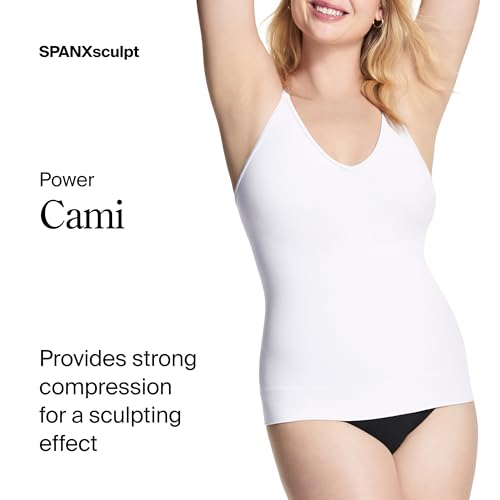 Image of SPANXsculpt Power Series Cami - Camisole Shapewear for Women - Adjustable Straps - V Neck - Soft, Seamless Cami