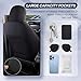 GIANT PANDA Full Set Piping Leather Seat Cover for Nissan, Rogue Kicks Frontier Murano, Custom Fit Seat Protectors (Black 5-Seat)