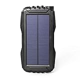 Solar Charger Kiizon 25000mAh Outdoor Portable Chargers Solar Power Bank Waterproof/Shockproof Dual USB Port External Backup Battery Powered Pack with Flashlight for iPhone,ipad,Smart Cell Phone,More