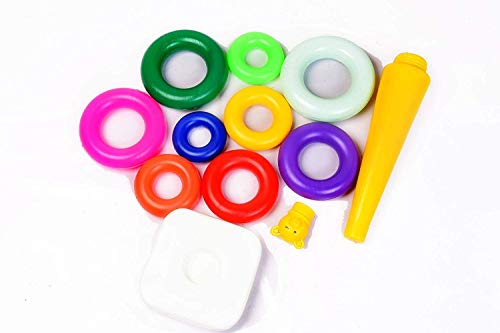 Image of Enorme Kids 9 Pcs Stacking Teddy Plastic Rings, Educational Multicolor Rings Tower Set for Kids