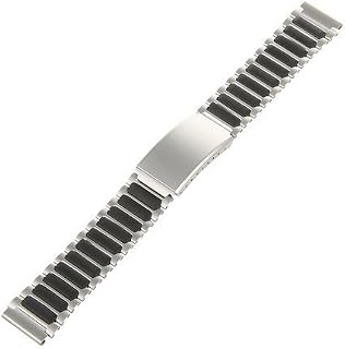 18mm Ironman Triathlon Black Silver Stainless Steel Q7B848 Replacement Watchband