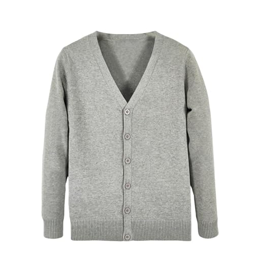 Cardigan col en V en coton uni pour homme au style décontracté chic