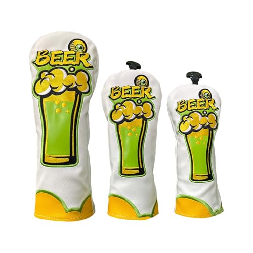 Protège tête club golf universel rembourré en bois avec motif bière