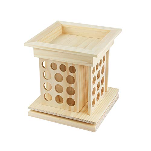 Exttlliy Wooden Rotating Essential Oil Rack Rotatable Multi-layer Essential Oil Bottle Display Storage Organizer Rack for 10/15/20/30ml Bottles (52 Slots)