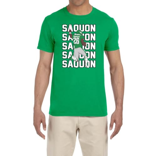 Green Philadelphia Saquon Barkley Text Pic T-Shirt Adult XL