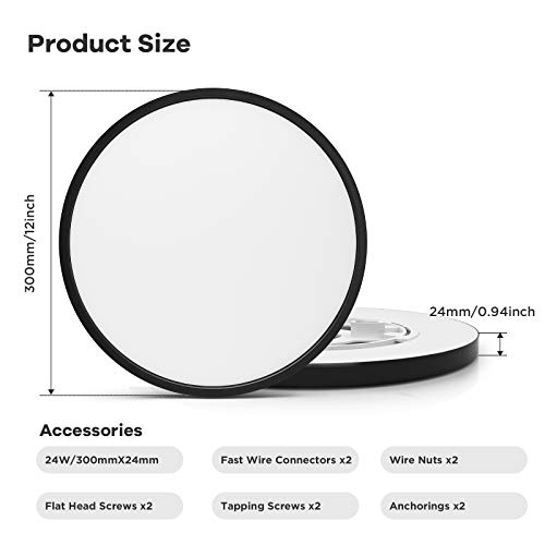 Ocioc OSK300-24W-D-BKMA5 12Inch Led Flush Mount Ceiling Light Black thumb #2