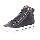 Parte superior: cuero liso Paul Green Zapatillas de mujer Super Soft Low Top con ancho de relajación, plantilla intercambiable, negro (schwarz 1), 42.5 EU