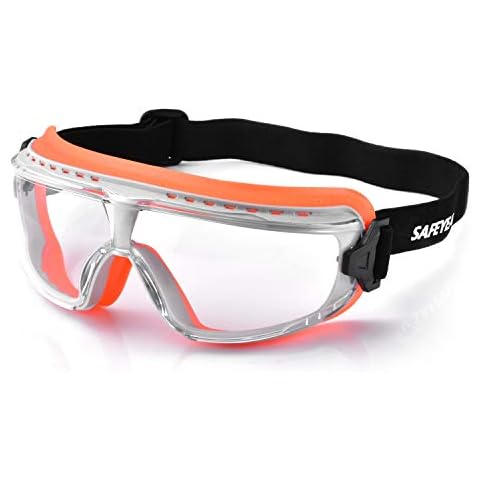 SAFEYEAR Anti-fog Safety Glasses [EN166]- SG036OR Anti Scratch anti fog safety goggles&, UV Protection for Men, Eye Impacted Sealed Protective Work Goggles for DIY, Lab, Welding, Grinding Cover