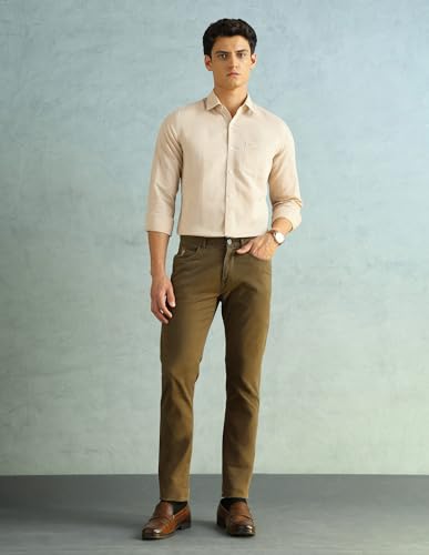 Image of Arrow Solid Slim Fit Formal Shirts for Men - Full Sleeve Shirt for Man