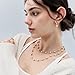 KissYan Long Necklaces for Women, 14K Gold Plated Beaded Gemstone Turquoise Boho Layered Choker, Natural Stone Handmade Sweater Fashion Jewelry Gifts White Fossil