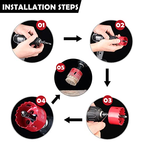 Dashap 13Pcs Bi-Metal Hole Saw Kit With Drill Bits, Carbide Hole Saw Set For Thin Metal And Wood, Cutting Diameter 3/4'' To 3'' #TOP4