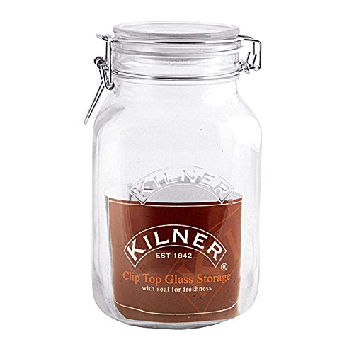 Kilner Clip Top Glass Storage Jar - Square 1.5 Litres