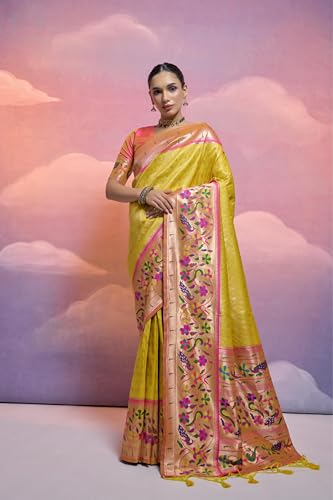 Pandadi Saree yellow kanjivaram silk saree – image 2