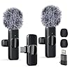 Professional Wireless Lavalier Lapel Microphone for iPhone, iPad, mini Video Recording Mic for Interview Video Podcast Vlog YouTube & Livestream, Noise Reduction, Plug & Play, 2 Pack (Type-C Port)