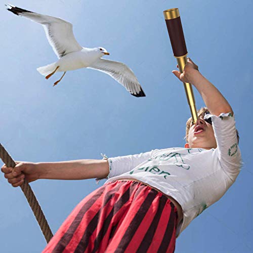 Telescópio monocular pirata, 25 x 76 cm de alta potência, com zoom, dobrável, monóculo de latão, à p