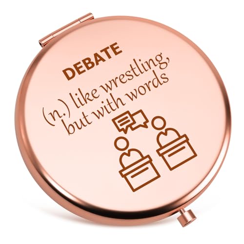 Debate Gifts Compact Mirror Debate Team Gifts Debating Lover gift Debate Club Gift High School Debaters Present Christmas Birthday Inspirational Presents for Master Debater Folding Makeup Mirror
