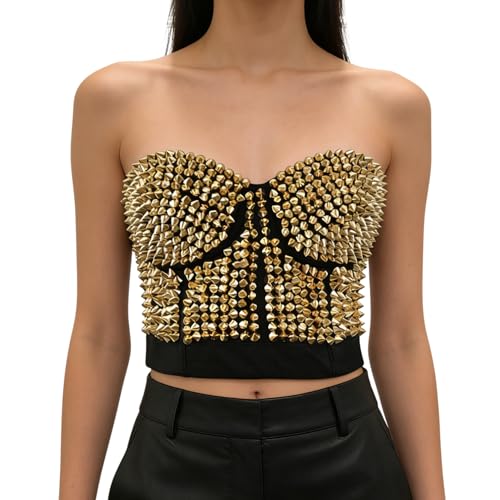 Corsé tipo corpiño Bslingerie bustier top negro para mujer con escote palabra de honor