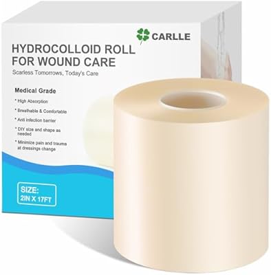 Hydrocolloid Bandages Roll for Wound Care, Hydrocolloid Dressing Roll with Self-Adhesive, Extra Large Ultra Absorbent, Flexible & Waterproof, DIY Size & Shape First Aid Kit Essent…