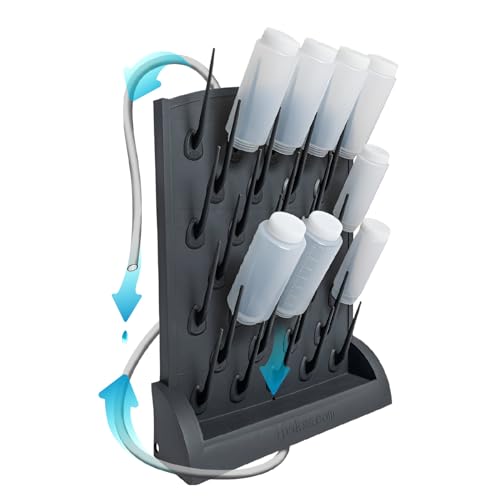 Bottle Drying Rack Kitchen Organizer, Wall Mounted Commercial Dryer for Squeeze Sauce Bottles Glassware, Lab Drying Racks, Test Tube Holder, Sink Drain Rack (32 Pegs)