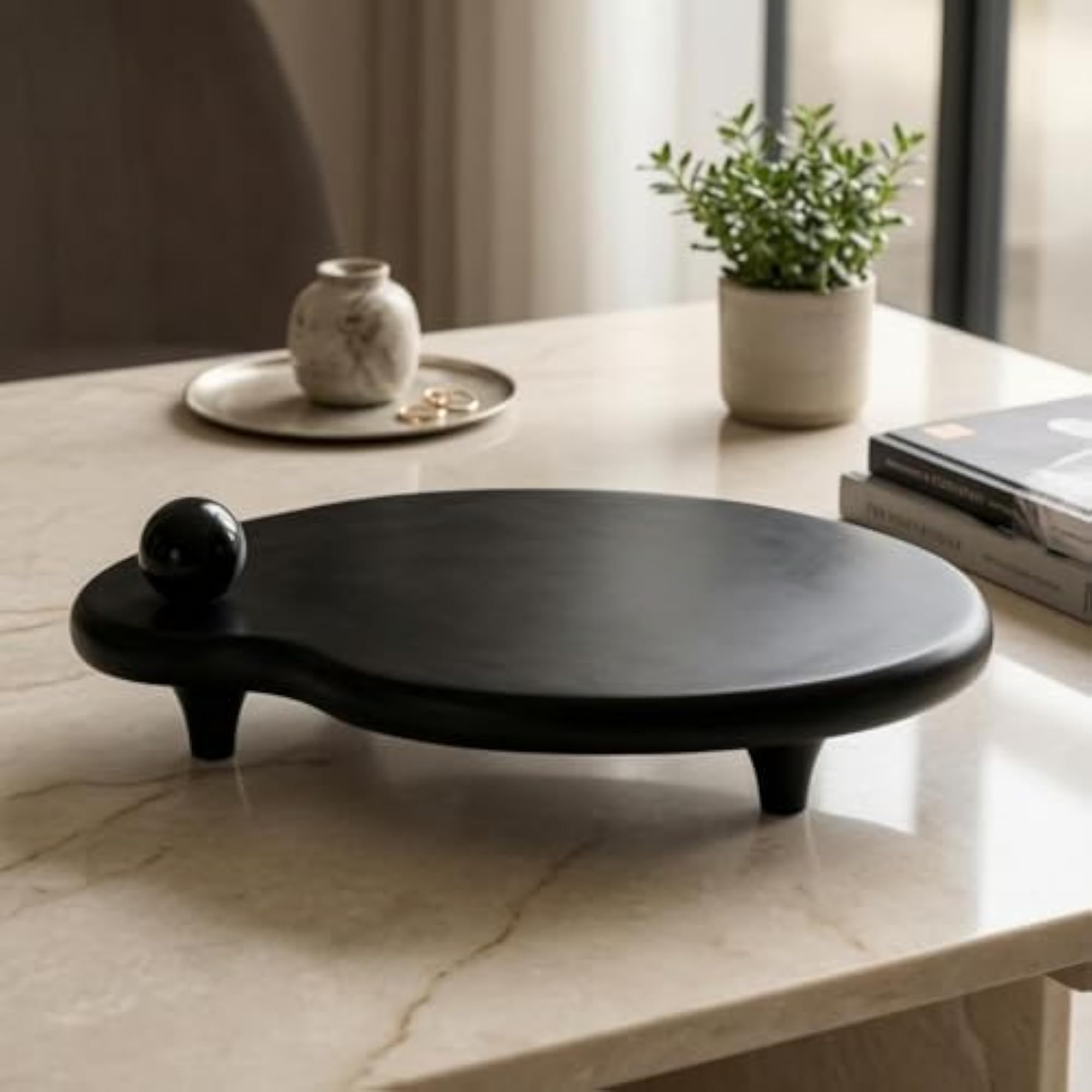 Glossy Finish Decorative Geometric Tray