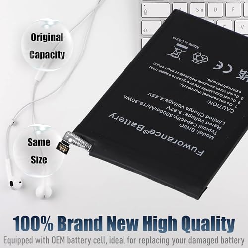 Fuworance Bateria wymienna 5000 mAh 3,87V BN5G kompatybilna z Xiaomi Redmi 10C 10A 220333QAG 220333QBI 220333QNY Inteligentny telefon komórkowy z akumulatorem litowo-jonowym + zestaw narzędzi