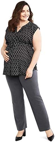 Motherhood Maternity Women's Maternity Bi-Stretch Secret Fit Belly Straight Leg Pant, Grey, Extra Small