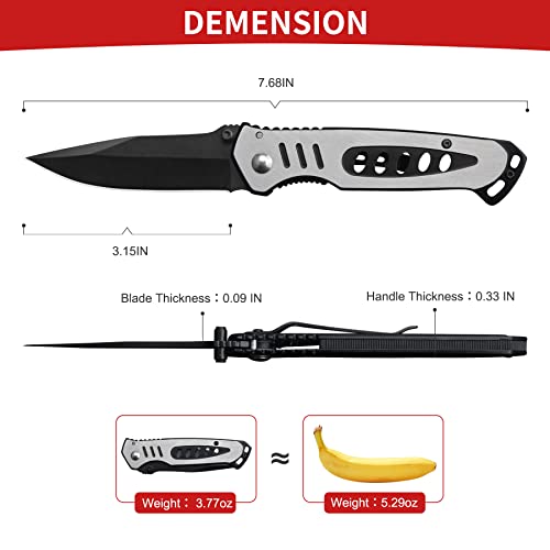 Culitech 3.2 Inches Blade Stainless Steel Folding Knife, Pocket Knife With Stainless Steel Handle For Outdoor… #TOP2