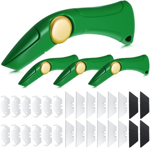 Image of WILLBOND 4 Pcs Navajas Para Roofing Fixed Blade Roofing Knife, Heavy Duty Utility Knife for Drywall, Vinyl, Carpet Cutting, Metal Roofings Tools with Replacement Hook Blades