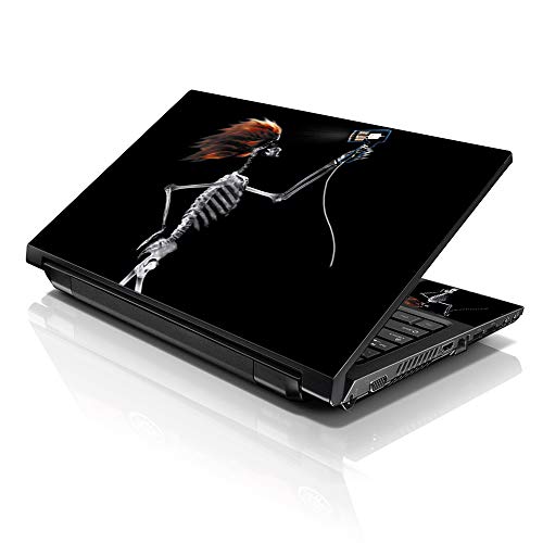 Image of LSS Laptop 15 15.6 Skin Cover with Colorful Skull with Red Hair Pattern for HP Dell Lenovo Apple Asus Acer Compaq - Fits 13.3 inch 14 inch 15.6 inch 16 inch (2 Wrist Pads Free)