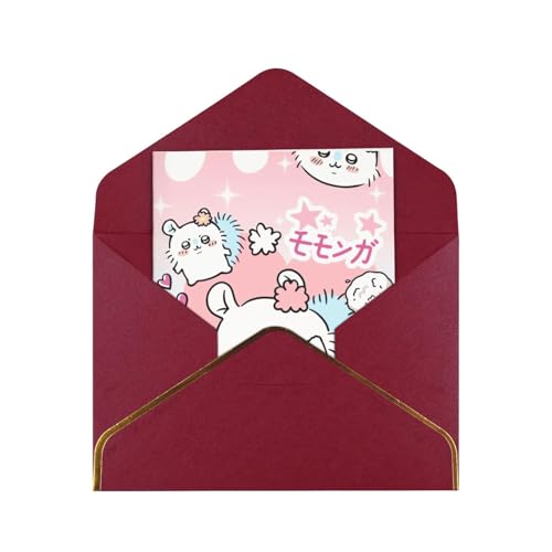 メッセージカード ちいかわ モモンガ グリーティングカード かわいい 挨拶状 年賀状 感謝カード 金箔押し 封筒付き 多機能 レター用品 お誕生日 結婚式 記念日 職場 バレンタイン 人気 贈り物 プレゼント