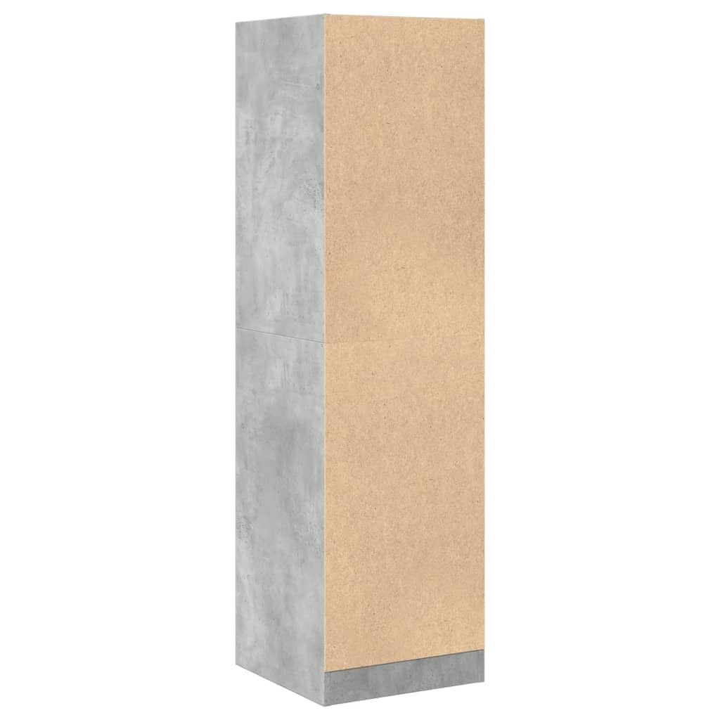 Armario farmacéutico gris hormigón 40 x 41 x 144,5 cm de material de madera con armario extraíble y rieles metálicos para organización de espacio de almacenamiento