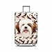 GUGLILI Lhasa Apso Suitcase Cover Funny Dog Head Face Travel Luggage Cover Fits 18-21 Inch Pet Animal Washable Suitcase Protector