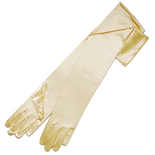 19.5" Long Shiny Stretch Satin Dress Gloves 12BL