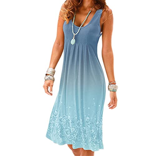 Image of AELSON Womens Summer Casual Sleeveless Mini Printed Vest Dresses