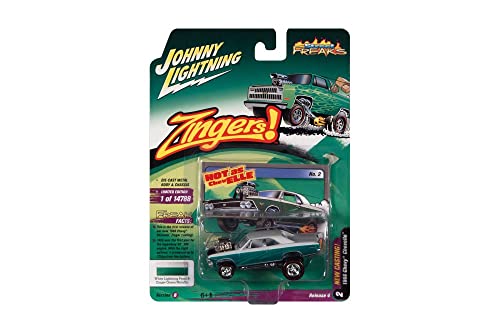 Modelo a escala 1/64 Chevrolet Chevelle 1966 blanco y verde miniatura 2