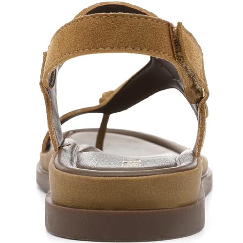 Image of UBFEN Womens Thong Sandals with Toe Loop Heel Strap for Beach | Dressy Casual Flat Flip Flops with Back Strap, Cushioned Footbed for Comfortable Summer Walking
