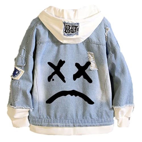 Image of KPOP Rapper Denim Jacket Jeans Love Printed Fashion Sport Hip Hop Hoodie