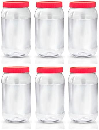 Sunpet J2000 Food Storage Canisters, Plastic, Red, 2000 ml, Pack of 6