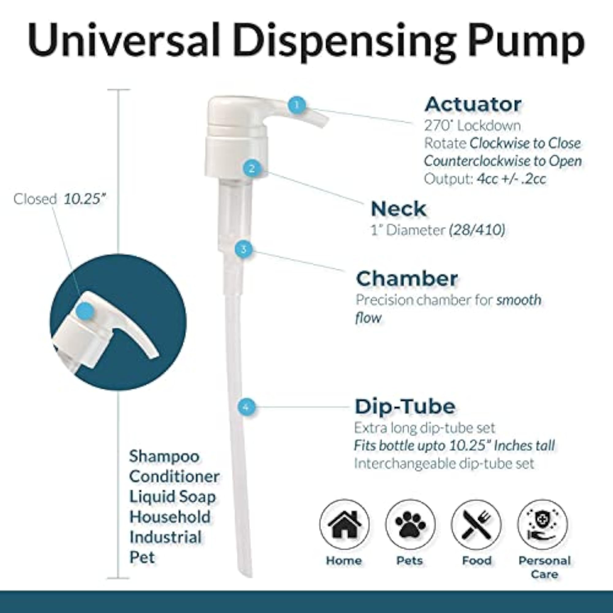4-Pack No Rust Air Pump for Shampoo/Conditioner, 1 Liter