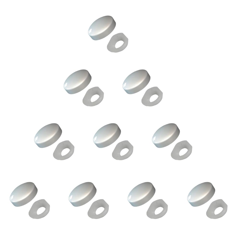 White Screw Caps Cover 15mm Plastic Dome Screw Covers for 6g & 8g Fixing Screws Covers Compatible with 3.5mm-4mm Screw Size Pack of 10
