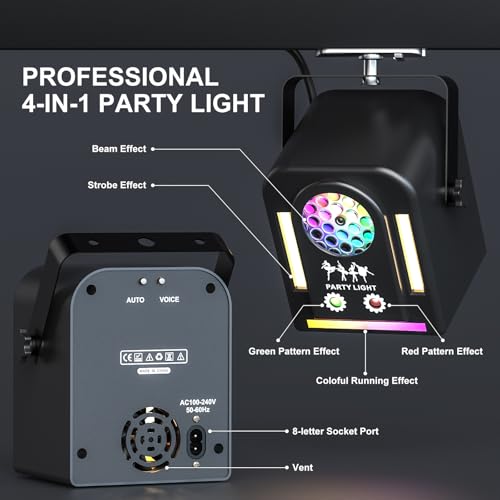 Image of Laser Strobe Lights Stage Lights Full Color with Remote & Sound Activated AUTO Perefct for Disco Party Bar Club DJ & Stage Lighting
